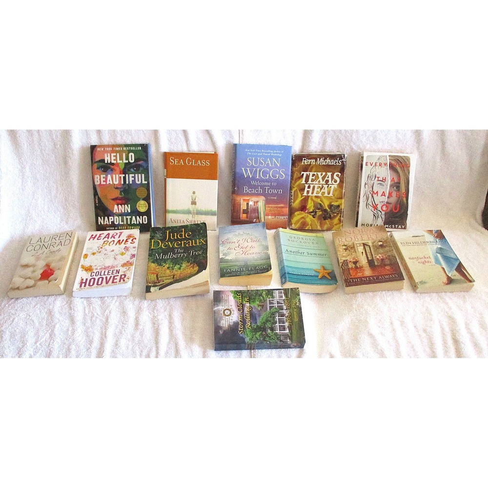 Women's Fiction Book Lot of 13 Misc. Authors Hoover Roberts Wiggs Conrad Romance